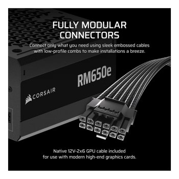 Preview: 650W CorsairNetzteil RM650e Modular ATX 3.1 (80+Gold)