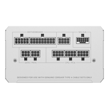 Preview: 1000W Corsair RM1000e White Netzteil 80+ Gold ATX3.1 PCie5.1 (modular) 120mm