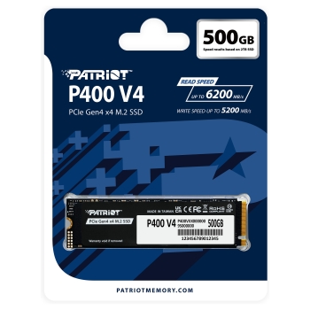Preview: M.2 500GB Patriot P400 PCIe 4.0 5000/3000 Heatsink
