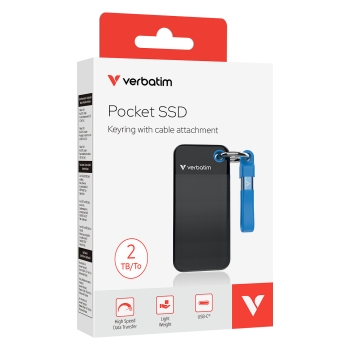 Preview: 2TB Verbatim Pocket USB 3.2 Typ-C schwarz-blau