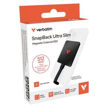 Preview: 512GB Verbatim SnapBack Ultra Slim USB 3.2 GEn2x2 black 32335