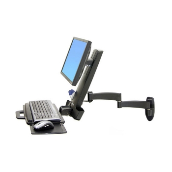ERGOTRON Combo Arm der Serie 200 schwarz fuer LCD bis 61cm 24 Zoll Tastatur Maus Handballenauflage und Barcode Lesegeraet