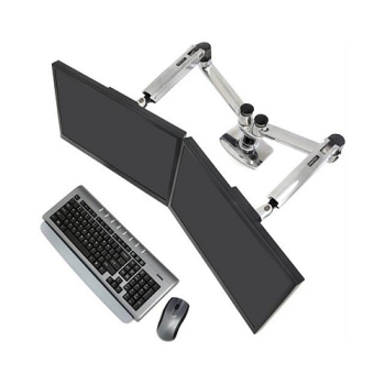Preview: ERGOTRON LX Montagearm fr 2 Monitore nebeneinander bis 68.6cm 27Zoll max.18kg. LCD- oder Laptop-Reichweite von bis zu 64cm