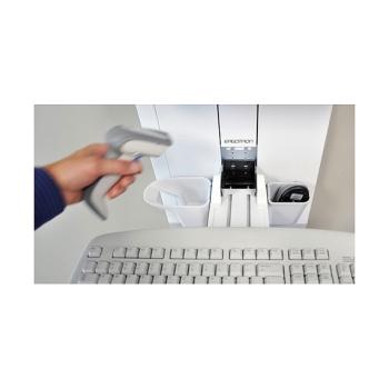 Preview: ERGOTRON StyleView Vertical Lift weiss herausziehbare Tastatur Mausablage+Scannerhalterung Display bis 61cm 24Zoll