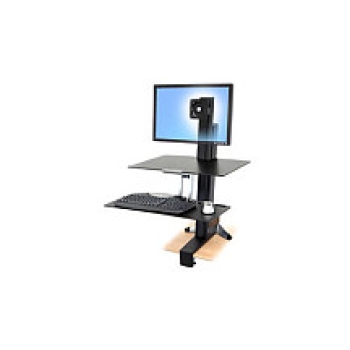 ERGOTRON WorkFit-S mittelgrosser Monitor HD mit Arbeitsflaeche bis 76cm 30Zoll VESA 75x75 100x100max max. 13.2kg. Anhebung bis 58cm