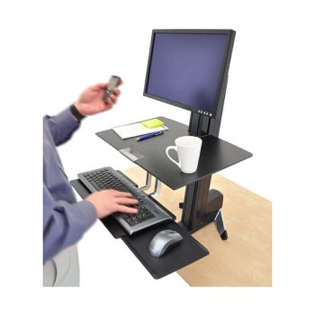 Preview: ERGOTRON WorkFit-S mittelgrosser Monitor HD mit Arbeitsflaeche bis 76cm 30Zoll VESA 75x75 100x100max max. 13.2kg. Anhebung bis 58cm