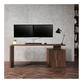 Preview: ERGOTRON LX-Montagearm fuer 2 Monitore nebeneinander weiss 68cm 27Zoll bis 33cm anheben max 18kg.belastbar VESA 75x75 100x100mm