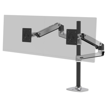 LX Dual Stacking Arm. Tall Pole. Black Accents. Polished