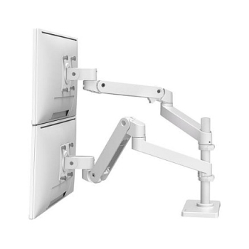 Ergotron LX Pro - Befestigungskit (Doppelarm) - für 2 LCD-Displays - Aluminium - weiß - Bildschirmgröße: bis zu 61 cm (bis zu 24 Zoll)