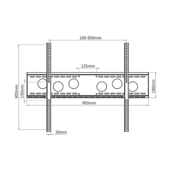 Preview: Hagor WH 85 F - Wandhalterung starr - 55-110 schwarz