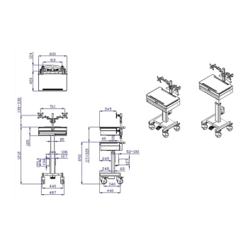 Preview: ROLINE Mobile PC-/LCD-Arbeitsstation. hhenverstellbar. bis 26 kg
