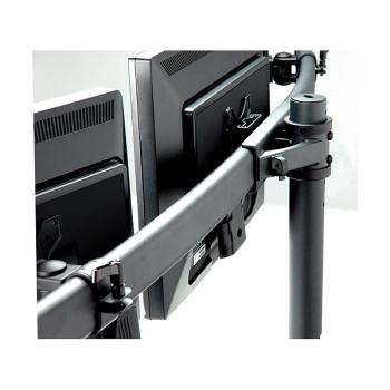 Preview: VALUE LCD-Triple-Arm Trgerstange. schwarz. Tischmontage. bis 3x 8 kg