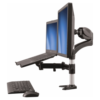 STARTECH.COM Monitorarm - Laptopstnder - One-Touch Hhenverstellbar - Untersttzt einen Monitor bis zu 27 Zoll und ein Laptop