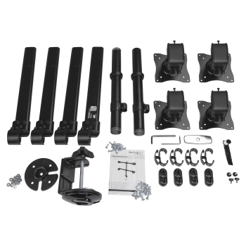 Preview: STARTECH.COM Quad Monitor Mount - Articulating - Clamp or Grommet Mount - Monitors up to 24in - VESA Mount - 4 Monitor Setup
