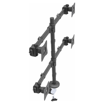 Preview: STARTECH.COM Quad Monitor Mount - Articulating - Clamp or Grommet Mount - Monitors up to 24in - VESA Mount - 4 Monitor Setup