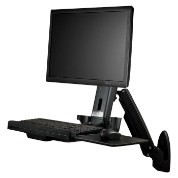STARTECH.COM Wandmontage Sitz-/ Steh Workstation - 1 Monitor bis zu 60.96cm 24Zoll - VESA - Hhenverstellbarer Ergonomischer