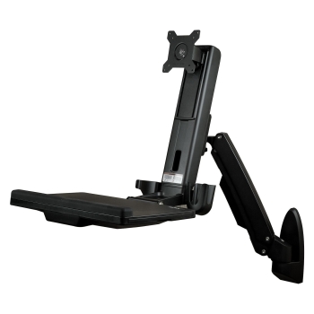 Preview: STARTECH.COM Wandmontage Sitz-/ Steh Workstation - 1 Monitor bis zu 60.96cm 24Zoll - VESA - Hhenverstellbarer Ergonomischer