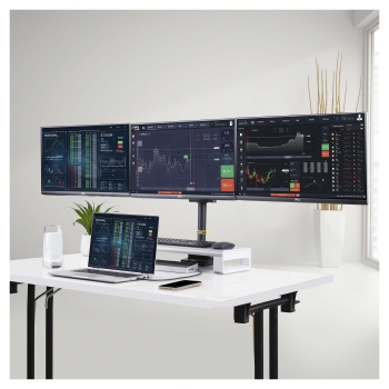 Preview: StarTech.com Monitortischhalterung. 3x 27 in Monitore. VESA 75x75/100x100 - Befestigungskit - einstellbarer Arm - für 3 LCD-Anzeigen
