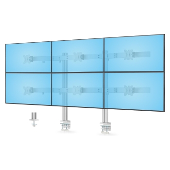 StarTech.com Six-Monitor Desk Mount w/ Crossbar. Up To 32 in Screens/17.6lb - Befestigungskit - für 6 LCD-Displays - Säule. dual