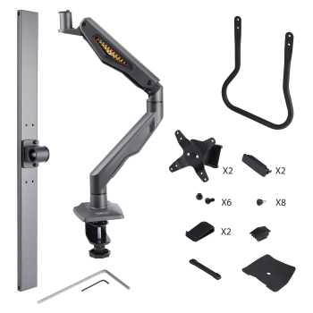 Preview: StarTech.com Desk Mount Dual Monitor Arm w/ Crossbar. Up To 27 in Displays - Befestigungskit - artikulierender. mechanischer Feder