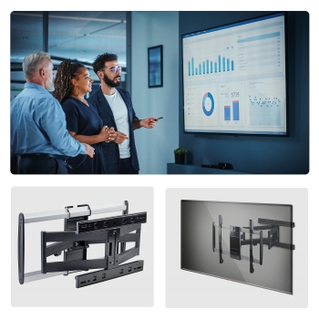 Preview: STARTECH.COM Ultraflache vollbewegliche TV-Wandhalterung fur Bildschirme bis 65 Zoll und 45 kg VESA 600x400 flaches Design