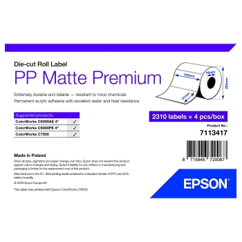 EPSON PP Matte Label 102mmx51mm 2310 Etiketten. Die-Cut