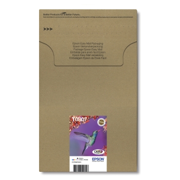 Preview: Epson Original Easy Mail Packing T0807 Kolibri Druckerpatronen 6er Multipack BK/C/M/Y/LC/LM (C13T08074510)