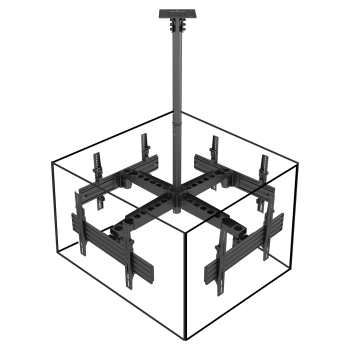 Preview: Equip Deckenhalterung 32-65/4TFT 30Kg Quad-Screen sw lite Retail (Speditionsversand)