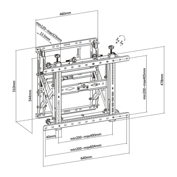 Preview: Equip Wandhalterung 45-70/1TFT Popout 1Gelenk 70Kg sw lite Retail