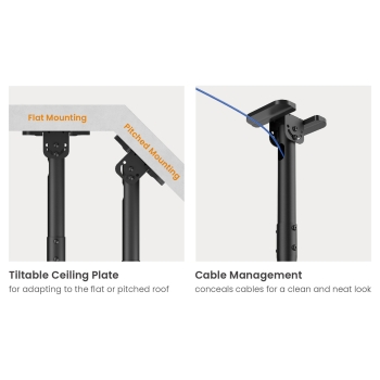 Preview: Equip Deckenhalterung 32-60/2TFT 40Kg Manu Dual-Screen sw lite Retail