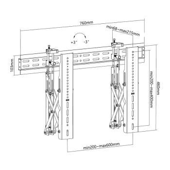 Preview: Equip Wandhalterung 37-70/1TFT Popout 1Gelenk 45Kg sw lite Retail