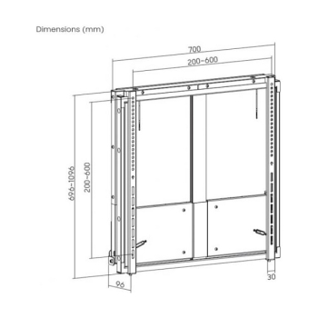 Preview: Equip Wandhalterung 55-86/1TFT Up-Down 1Gelenk 65Kg sw retail