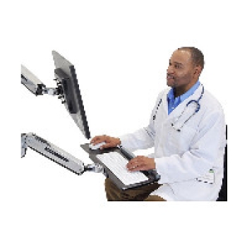 Preview: ERGOTRON LX Steh-Sitz-Wandmontage-Tastaturarm bis 2,2kg. 51cm hoehenverstellbar Reichweite Tastatur bis 107cm