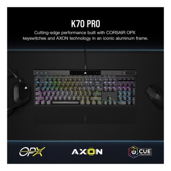 Preview: Corsair K70 RGB PRO - Kabelgebunden - USB - Optomechanischer Schlüsselschalter - AZERTY - RGB-LED - Schwarz FR