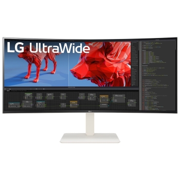95.3cm/38 (3840x1600) LG 38BR85QC-W 21:9 Nano IPS 1ms 144Hz 2xHDMI DisplayPort USB-C RJ45 KVM Speaker White