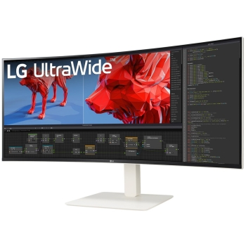 Preview: 95.3cm/38 (3840x1600) LG 38BR85QC-W 21:9 Nano IPS 1ms 144Hz 2xHDMI DisplayPort USB-C RJ45 KVM Speaker White
