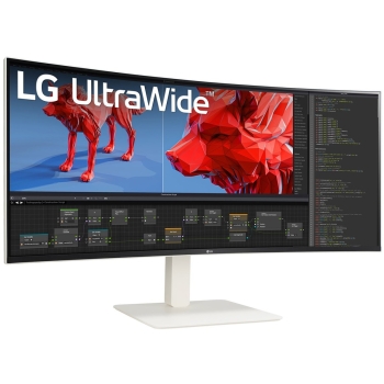 Preview: 95.3cm/38 (3840x1600) LG 38BR85QC-W 21:9 Nano IPS 1ms 144Hz 2xHDMI DisplayPort USB-C RJ45 KVM Speaker White