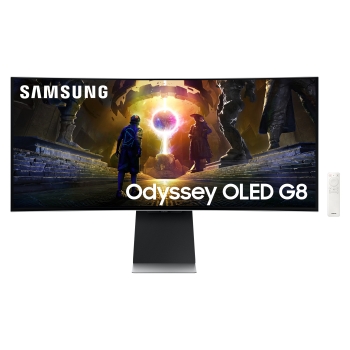 86.4cm/34 (3440x1440) Samsung Odyssey G8 LS34DG850SUXEN 21:9 OLED 0.03ms 175Hz Micro-HDMI Mini-DisplayPort USB-C VESA Speaker Silver