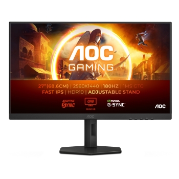 Preview: 68.6cm/27 (2560x1440) AOC G4 Q27G4XF 16:9 QHD FastIPS 0.5ms 180Hz HDR10 HDMI DP Pivot Gaming Black