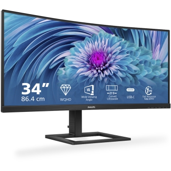 Preview: 86.36 cm/34 (3440x1440) Philips 346E2CUAE/00 21:9 WQHD VA 4ms 100Hz USB-C HDMI DisplayPort VESA Black