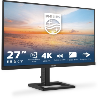 Preview: 68.6cm/27 (3840x2160) Philips 27E1N1800AE 16:9 IPS 4ms 60Hz HDMI DisplayPort VESA Speaker Black