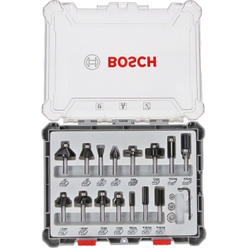 Bosch 15 tlg Mixed Frser Set 6mm Schaft