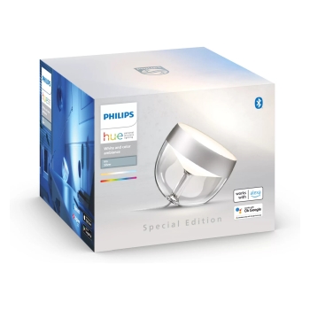 Preview: Philips Hue White & Col. Amb. Iris Tischleuchte silber 520lm.