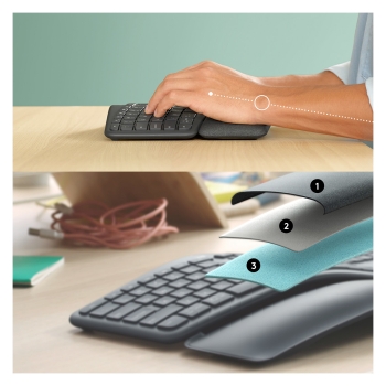 Preview: NL Logitech K860 Wireless Keyboard Ergo US Layout