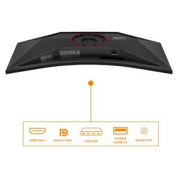 Preview: AOC CU34G4Z 86.36cm 34Zoll 3440x1440 1ms 2xHDMI DP USB Black/Red