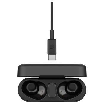 Preview: Epos Adapt E1 schwarz Bluetooth TWS Earbuds Multi-Connect IPX5 Hybrid ANC Ladecase USB-C Dongle OhrAdapter Teams und iPhone Zertif.