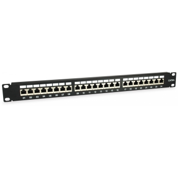 Equip Patchpanel 24x RJ45 Cat6A 19 FTP 1HE ISO/IEC schwarz