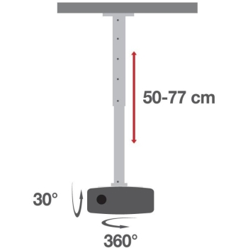 Techly Profi Deckenhalterung Beamer 50-77cm.