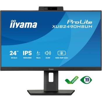 Preview: IIYAMA 60.5cm (23.8) XUB2490HSUH-B2 16:9 HDMI+DP WebCam