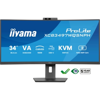 Preview: TFT 34.0/86.4cm Iiyama ProLite XCB3497WQSNPH 21:9 curved